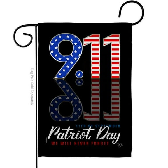 Breeze Decor G161102-BO 13 x 18.5 in. September 11 American Patriot Day Vertical Garden Flag with Double-Sided House Decoration Banner Yard Gift
