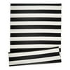 Black and White Stripe Outdoor Rug 4x6-ft