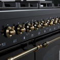 thumbnail image 5 of Forno Antico 48-Inch Dual Fuel Range, Black with Antique Brass Finish, 8 Burners, 94,000 BTU, 5.5 cu.ft. Double Ovens  Griddle, 5 of 5