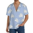 thumbnail image 3 of Xecao offers the Cute Poodle Dog for Men's Casual Short-sleeved Shirt, a button-up collared shirt with a pocket, perfect for beach vacations and yacht travel in the Large size., 3 of 7