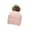 Pink, variant on Kids Boys & Girls Winter Soft Warm Knitted Beanie Hat with Faux Fur Pom Pom for Ages 4-12