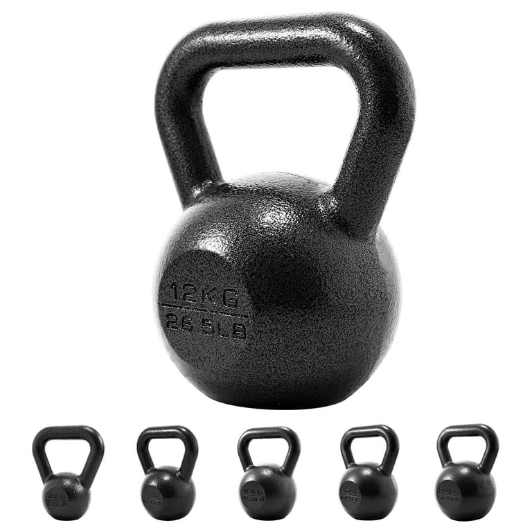 Athletic Works 12KG Kettlebell, Durable Black Hammertone Finish, 26.5lbs 