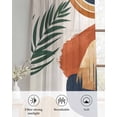 thumbnail image 6 of Boho Sheer Curtains 63 Inch Length 2 Panels Set for Living Room/Bedroom, Bohemia Middle Century Leaves Abstract Minimalist Beige Kitchen Curtains Grommet Curtains Window Treatments 42"x63"x2, 6 of 7