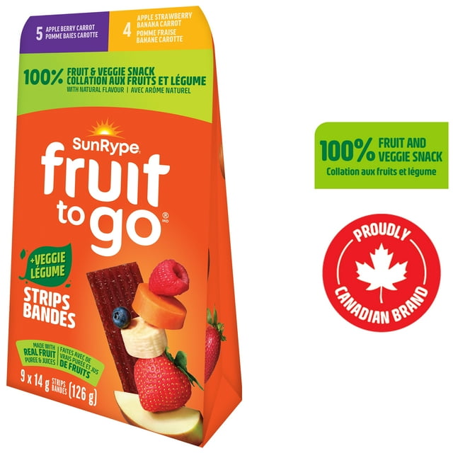 Sun Rype Fruit to Go 100% Fruit and Veggie Snack Pack