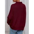 thumbnail image 4 of Suéter PRETTYGARDEN Cuello Alto Manga Murciélago Vino Tinto XL, 4 of 8