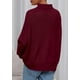 thumbnail image 4 of Suéter PRETTYGARDEN Cuello Alto Manga Murciélago Vino Tinto XL, 4 of 8