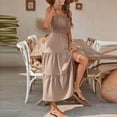 thumbnail image 3 of cocolona Womens Summer Spaghetti Strap Maxi Dress Smocked Waist Tiered Ruffle Flowy Long Dress Fashion Casual Sundress, 3 of 6