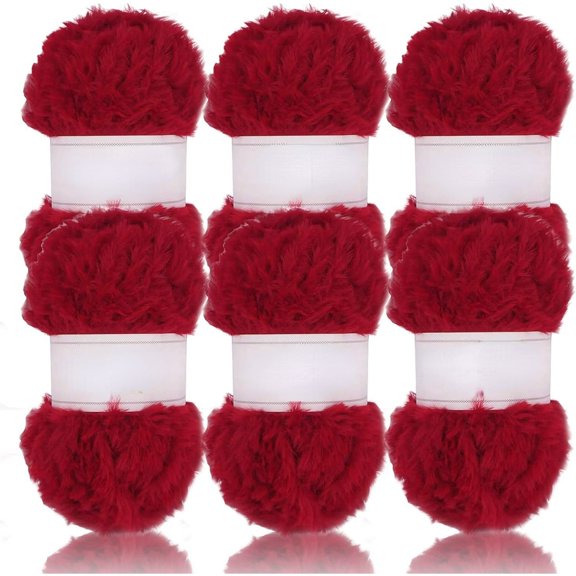 2 Skeins/6Skeins Super Soft Fur Yarn Chunky Fluffy Faux Fur Yarn Eyelash Yarn for Crochet Knit-Total Length 2×32m(2×35yds,50g×2) or 6×32m(6×35yds,50g×6)