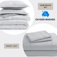 thumbnail image 2 of Casa Platino Queen Comforter Set 7 Piece Pre-Washed, Soft & Cozy Brushed Microfiber Queen Size Bed Set in a Bed with Comforter, Flat Sheet, Fitted Sheet, 2 Pillowcases & 2 Shams - White Base Grey Dot, 2 of 8