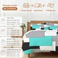 thumbnail image 6 of Abstract Art Bedding Duvet Cover Set Full Size 4 Pieces Patchwork Black Kallaite and Grey Bedding Set with Zipper Closure, 1 Comforter Cover 86x86 Inches 1 Flat Sheet & 2 Pillow Cases, 6 of 7