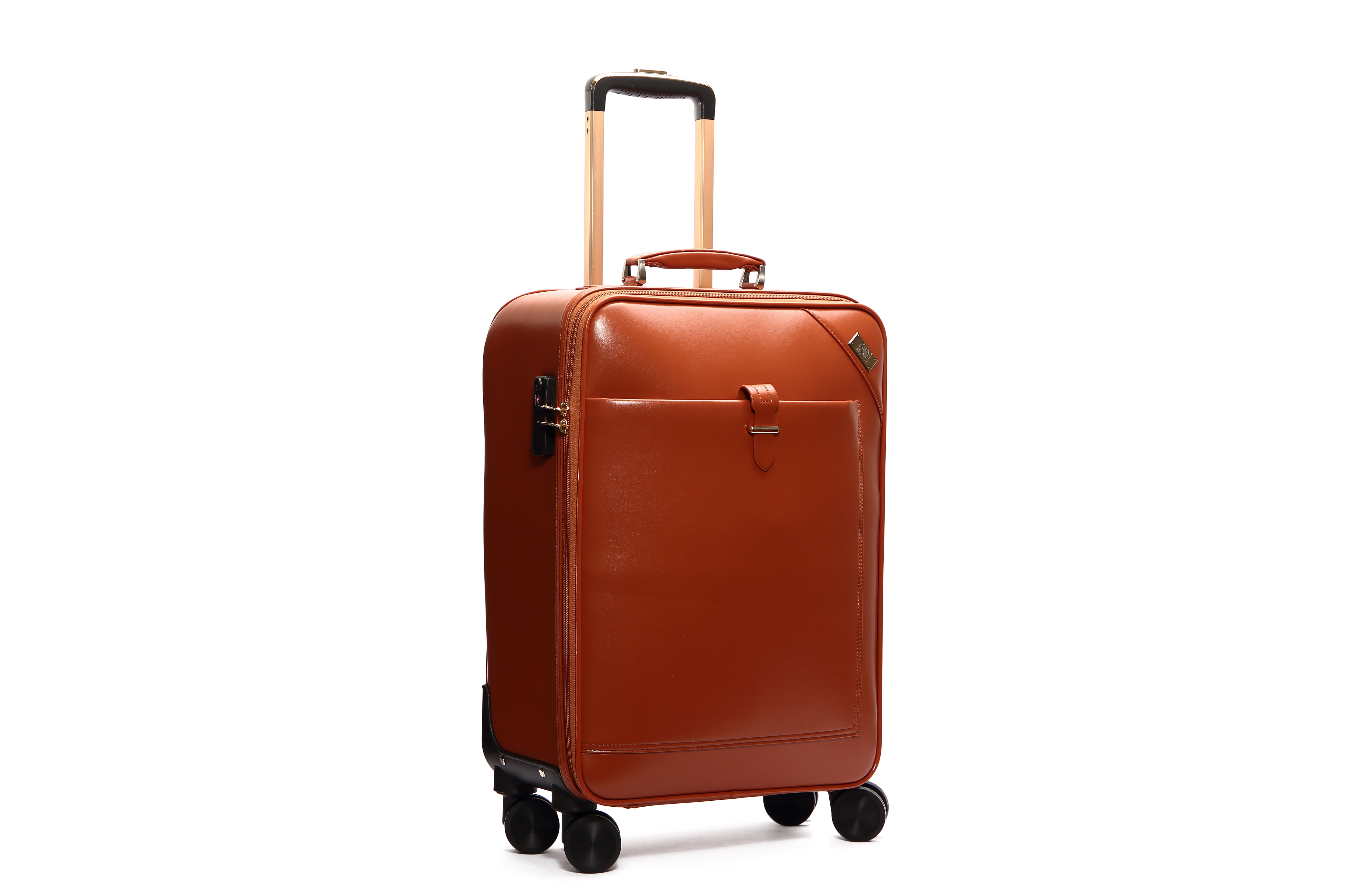 SEMMS LUXURY LEATHER LUGGAGE SET (28"/24"/20") LIGHT BROWN