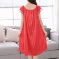 thumbnail image 7 of HomeGardon,Nightgowns for Women Women's Sleepwear,Summer Lace Short Sleeve Plus Ice Silk Mid-length Nightdress,L-XXL, 7 of 7
