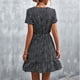 thumbnail image 4 of Vestido corto, con volantes, cómodo, cuello en V, transpirable, floral, para mujer, para interior y exterior LYUMO Lustrado y Reparación de Zapatos, 4 of 6