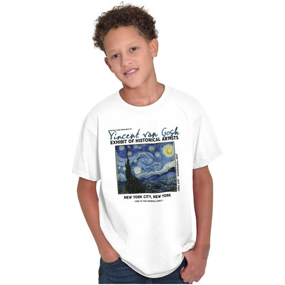 Vincent Van Gogh Museum Starry Night Crewneck T Shirts Boy Girl Teen Brisco Brands S