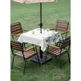 thumbnail image 5 of Square Outdoor Tablecloth with Umbrella Hole Green Eucalyptus Leaves Outside Table Cloth Waterproof Patio Table Cover Summer Botanical Vines Plants Zipper Tablecloths for Picnic Camping 60x60 Inch, 5 of 8
