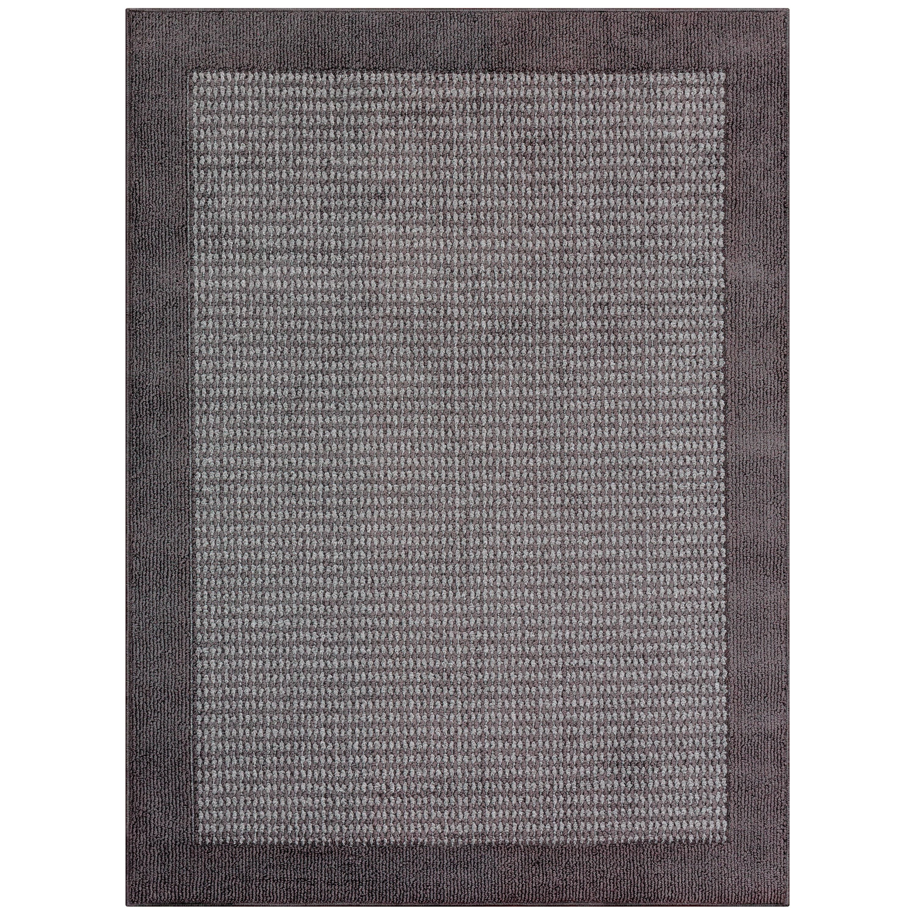 Mainstays Traditional Faux Sisal Border Gray Area Rug, 4'x5'4"