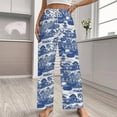 thumbnail image 2 of Willow Pattern Cobalt Blue Pajama Pants Breathable with Pockets Pajamas For Lady Vintage Sleeping Pants Bedroom Homewear, 2 of 6