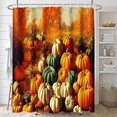 thumbnail image 2 of Pumpkin Bathroom Sets with Shower Curtain and Rugs and Accessories,Autumn Fall Halloween Shower Curtain Sets, Thanksgiving Vintage Orange Shower Curtains for Bathroom Decor 4 Pcs, 2 of 6