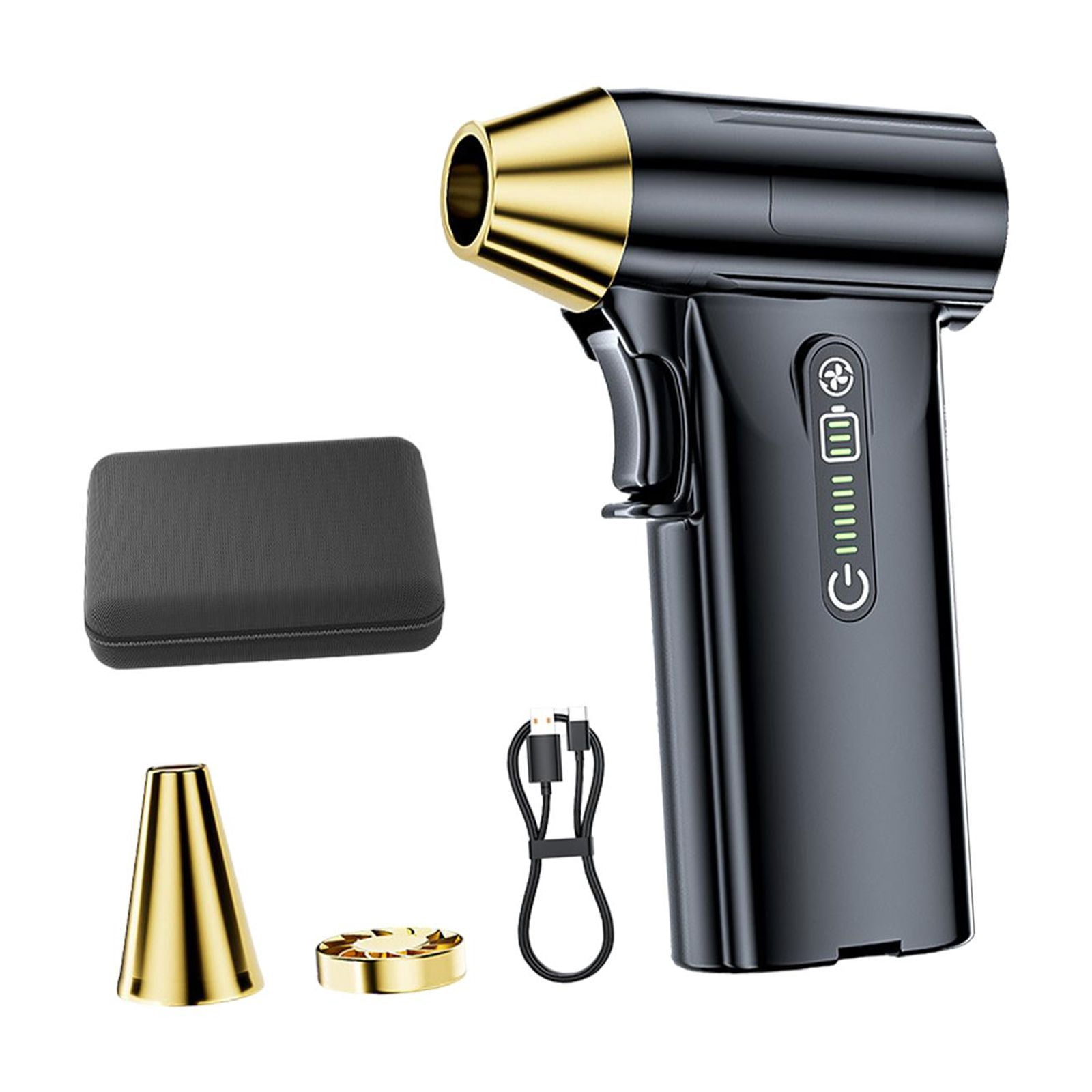 TISHITA Electric Air Duster Compressed Air Duster 3 Wind Speed Adjustable Lightweight Cooling Handheld Fan for Laptop Drying Pet Hair Black