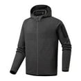 thumbnail image 2 of Xzbqbs Men's Track Jackets Casual Fleece Lightweight Full-Zip Solid Hooded Coats Workout Running Athletic Jacket With Zip Pockets, 2 of 7