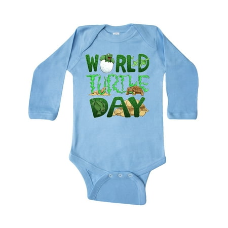 

Inktastic World Turtle Day Cute Sea Softshell Snapping Box Turtles Gift Baby Boy or Baby Girl Long Sleeve Bodysuit