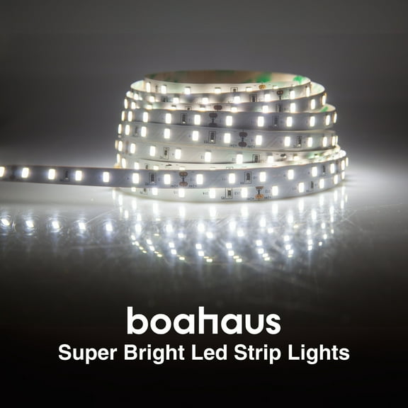 Boahaus Dimmable LED Strip Lights 16.4ft – Cold White, Adhesive Backing, 6000K
