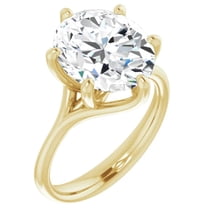 3 Ct. Oval Lab Diamond Engagement Ring Solitaire Yellow Gold