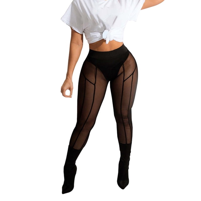 Collants en Maille Transparente à la Mode pour Femmes Collants Ajustés Aguichant pour un Style Élégant