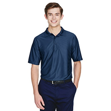 Maroon Striped Performance Polo - UltraClub Men's Cool & Dry Elite Tonal Stripe Performance Polo - NAVY - 4XL 8413