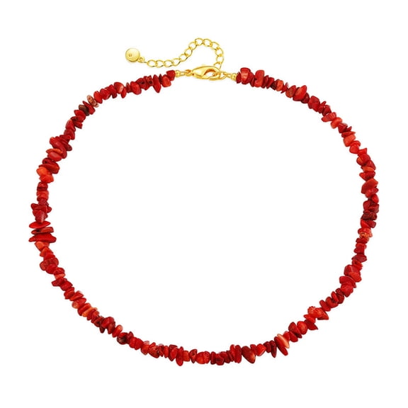 Spring/Summer 2023 Natural Irregular Red Gravel Necklace White Holiday Beach Ethnic Style Neck Chain