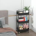 thumbnail image 6 of XIBUFE 3 Tier Caddy with Rollers,3 Tier Rolling Cart for Kitchen Storage,Plastic Rolling Cart | Utility Cart | Kitchen Cart | Snack Cart for Space-Saving,Kitchen Organization and Storage, 6 of 7