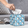 thumbnail image 5 of Goofa Golf Balls 1 Tissue Box Cover PVC Leather Tissue Holder Square Facial Tissue Case Facial Paper Organizer Dispenser for Bathroom, Vanity Countertop, 5 of 8