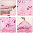 thumbnail image 4 of Beavtaens 4 Piece Toddler Bedding Set, Breathable and Soft Baby Sheet Set, Includes Quilted Comforter, Flat Sheet, Fitted Sheet and Pillowcase for Girls (Pink Rainbow), 4 of 5