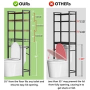 Biemlerfn Over The Toilet Storage Shelf, 4-Tier Wooden Bathroom Organizer Adjustable Saver Space Rack with Toilet Paper Holder, Vintage Brown