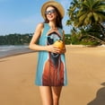 thumbnail image 3 of Lsque Cool Dog In Hoodie Pattern Summer Dresses for Women – Sleeveless T-Shirt Swing Sundress, Perfect for the Beach and Casual Days, 3 of 7