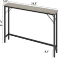 thumbnail image 2 of IdeaHouse 5.9" Narrow Sofa Table, Color Block Skinny Console Table, Slim Behind Couch Table for Living Room, Entryway, Hallway, Foyer - Grey, 2 of 7