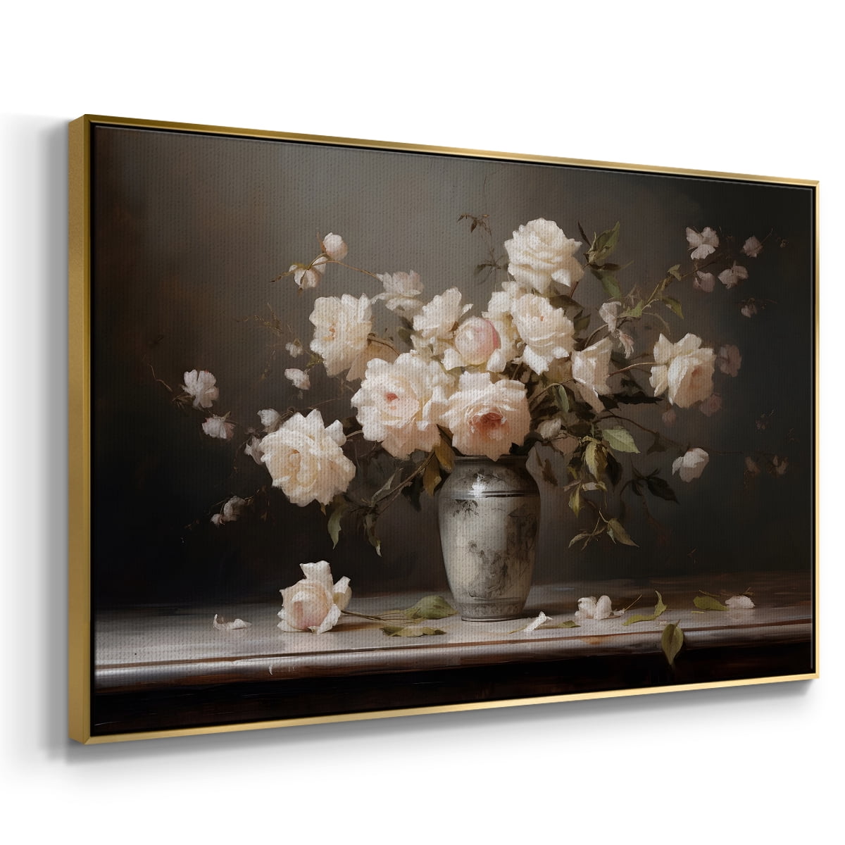 Vintage Botanical Print-LXII By Wexford Home Framed in Gold Wood Gallery Wrapped Canvas 17 in. x 25 in.