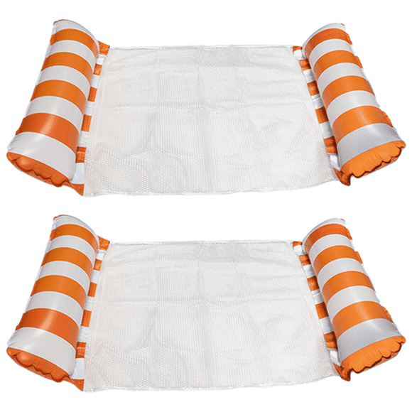 Pool floats adult size - inflatable pool floats pool floats with air pump,2022 large fun water toys as pool loungers - orange