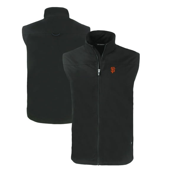 Men's Cutter & Buck Black San Francisco Giants Charter Eco Recycled Full-Zip Vest