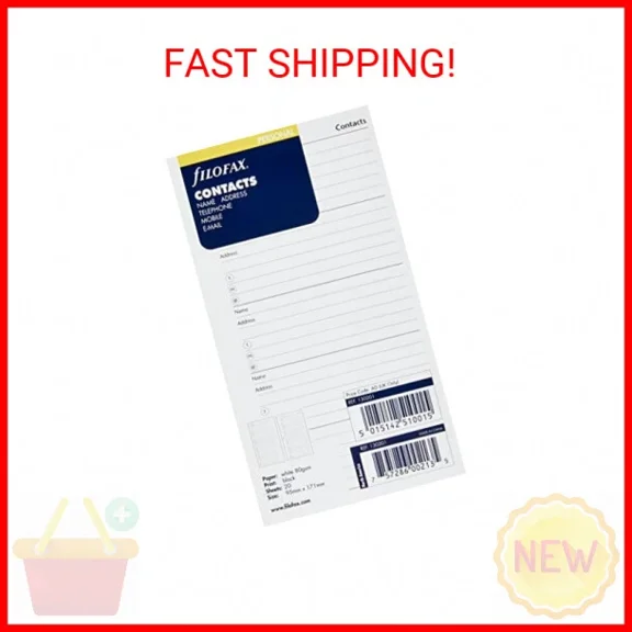 Filofax Name/Address/Telephone Refill For Personal & Personal Compact Size, 20 S