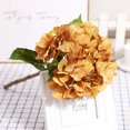 thumbnail image 2 of Daboolka Ramo de flores artificiales de hortensias de seda, flores de boda, fiesta nupcial, decoración del hogar (café), 2 of 3