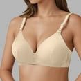 thumbnail image 2 of LIIPEE Women Bras Solid Color Plus Size Full Coverage Underwire Bralette Seamless Push Up Bralette Bra Woman Handsome Climbing Hiking Camping Cycling Bras,Beige,36, 2 of 5