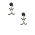 thumbnail image 2 of Delight Jewelry Silvertone Golf Clubs with Golf Ball Black Crystal Clip on Earrings, 2 of 5
