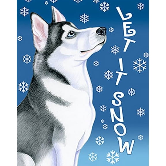 Siberian Husky Grey - Best of Breed Let It Snow House Flag