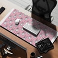 thumbnail image 2 of Long Mouse Pads for Desk,Pink Cartoon Unicorn Flower Pattern Desk Mats on Top Of Desks, Desk Mouse Pad Extra Large with 3mm Non-Slip Base and Stitched Edge for Gaming,Office,Work,Home 35.4"x15.7", 2 of 6