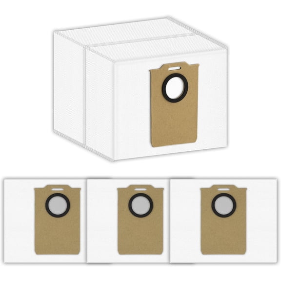 Dust Bags Compatible with MONSGA MS1 Max Robot Vacuum Cleaner, Disposable Canister Replacement Bags, 4 Piece