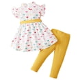 thumbnail image 4 of Wxirdiow Teen Girls Clothes Girls' 2 Piece Outfits Casual Drawstring Jogger Pants and Loose Crop Top Set Yellow Size,7Y, 4 of 7