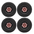 thumbnail image 1 of 4pcs RC Crawler Wheels Hub and Tires Set, Anti Scratch Plastic Aluminum Alloy Wheel Rim Kit for RC Car 120x46mm, 1 of 7