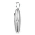 thumbnail image 2 of Sterling Silver Rhodium-plated 19mm Diamond Angel Wings Oval Locket, 2 of 4