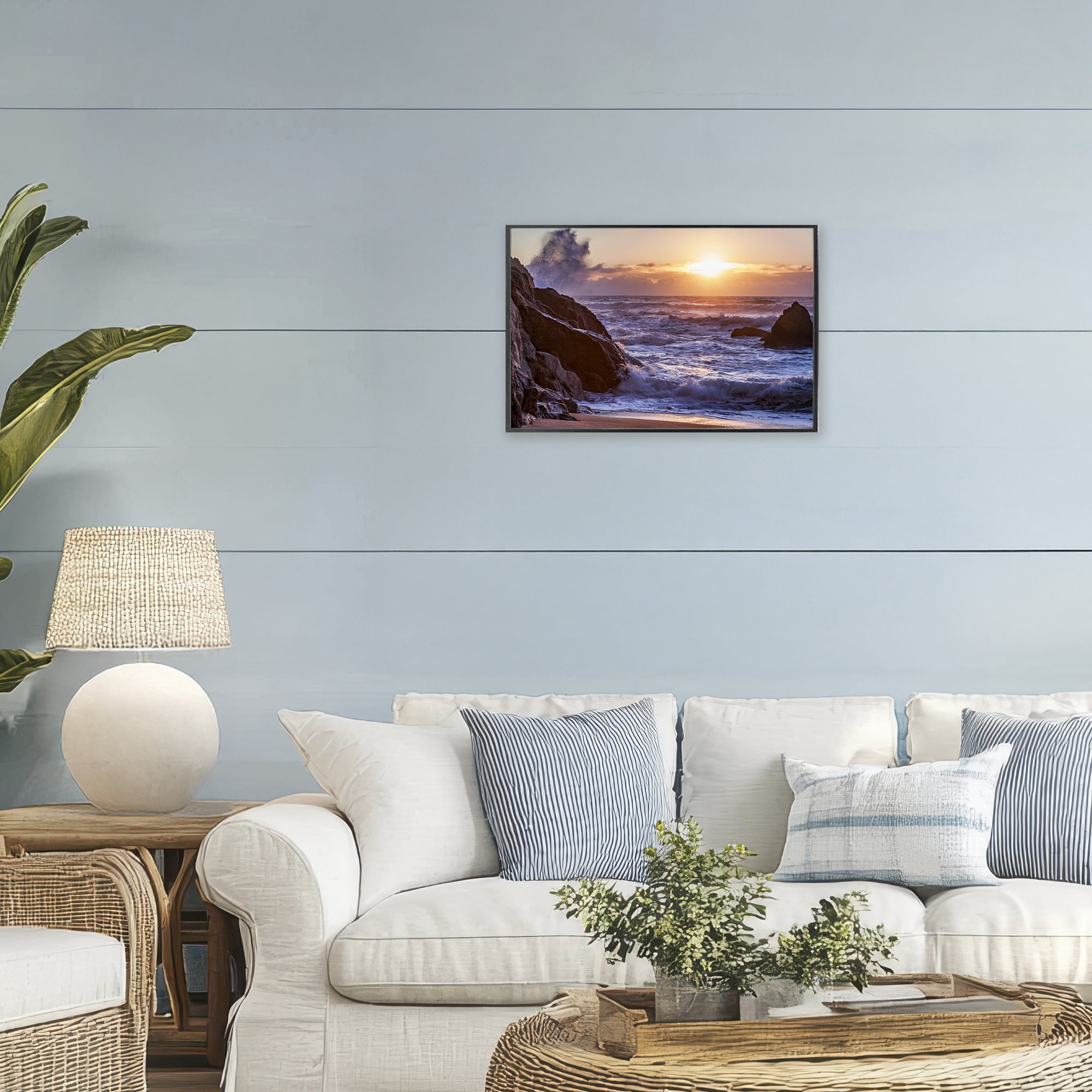 Stupell Industries Siren Song Rocky Shore Black Framed Giclee Art, design by Shelley Carlisle